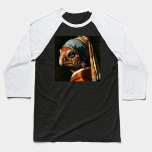 Wildlife Conservation - Pearl Earring Loggerhead Sea Turtle Meme Baseball T-Shirt